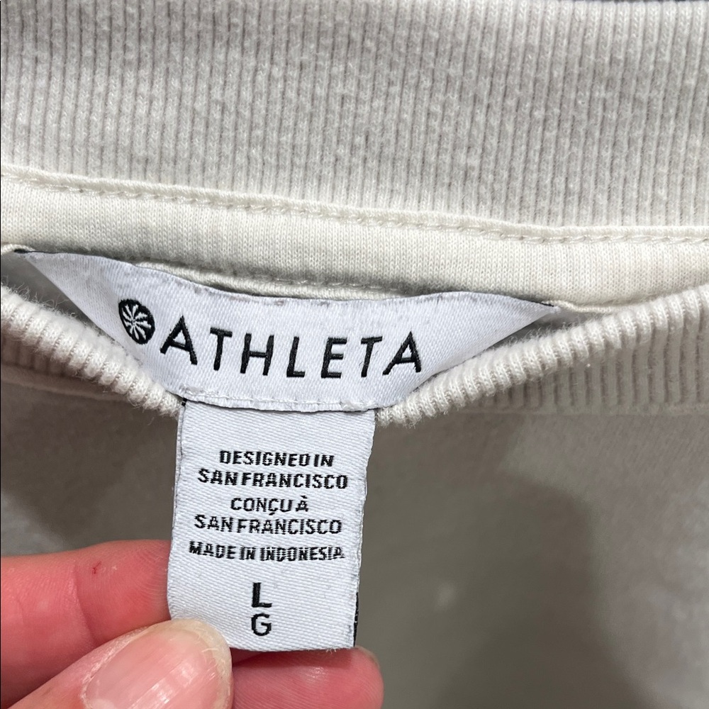 Athleta Off-White Crewneck Top - Picture 2 of 4